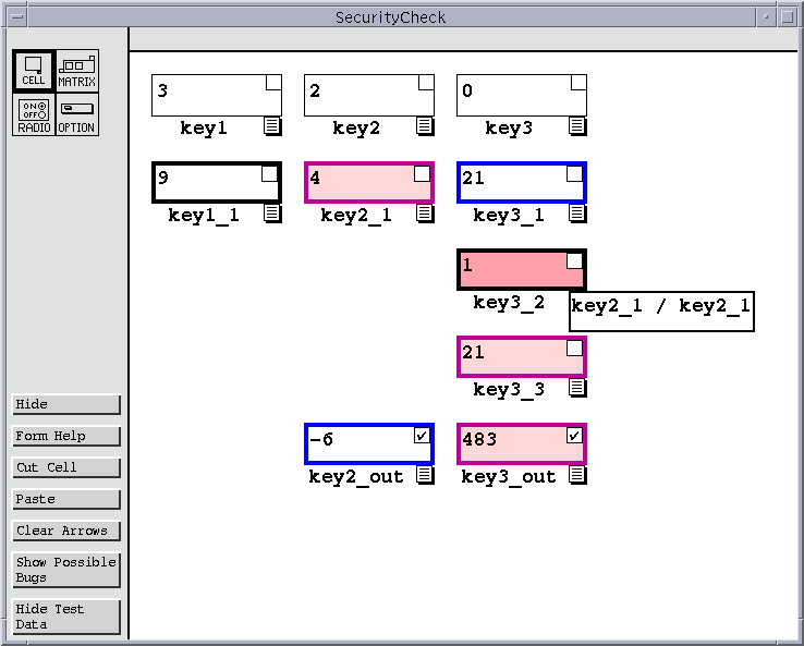 SecurityCheck spreadsheet following application of additional test cases.